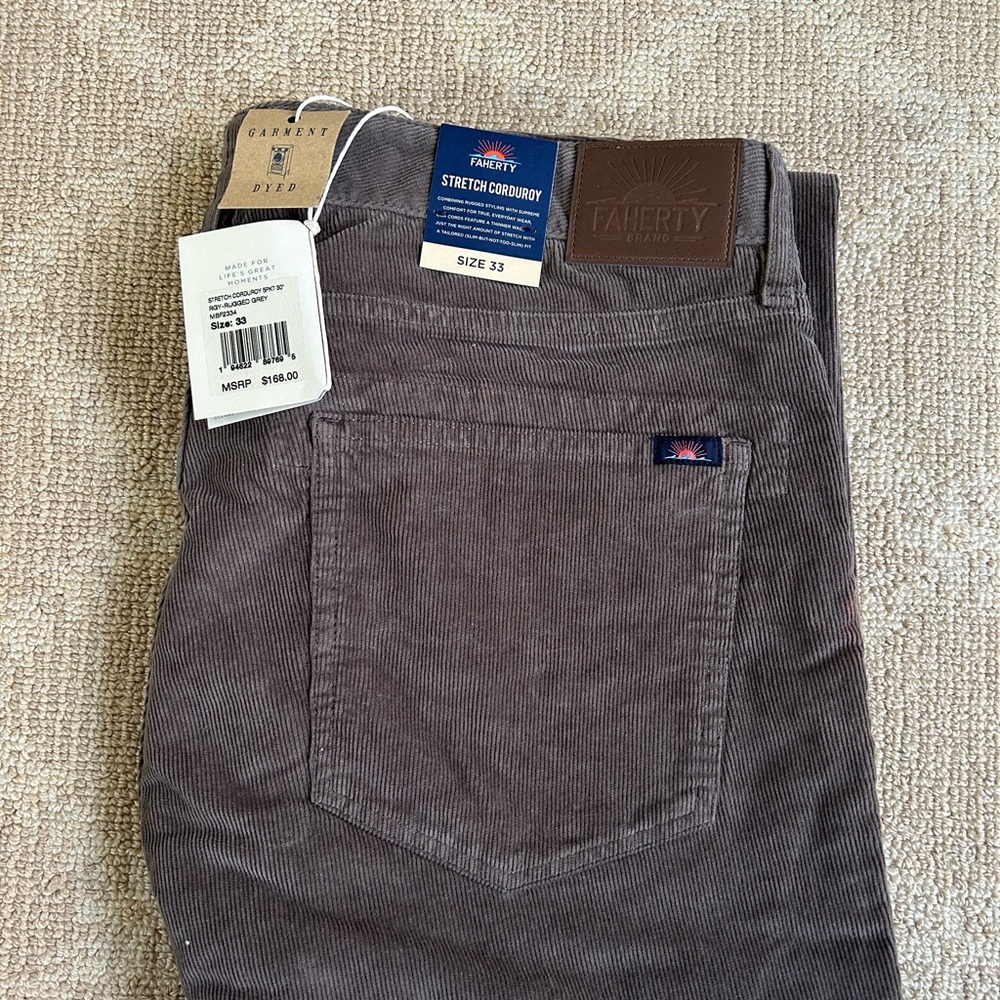 Faherty “Stretch Corduroy” 33Wx30L UNWORN